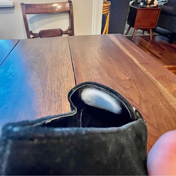 Donald Pliner | Black Halen Suede Loafer with Rhinestone Buckle 7.5 - Picture 12 of 16